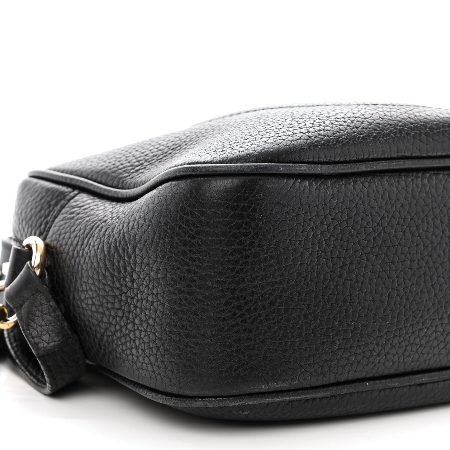 Pebbled Calfskin Small Soho Disco Bag Black