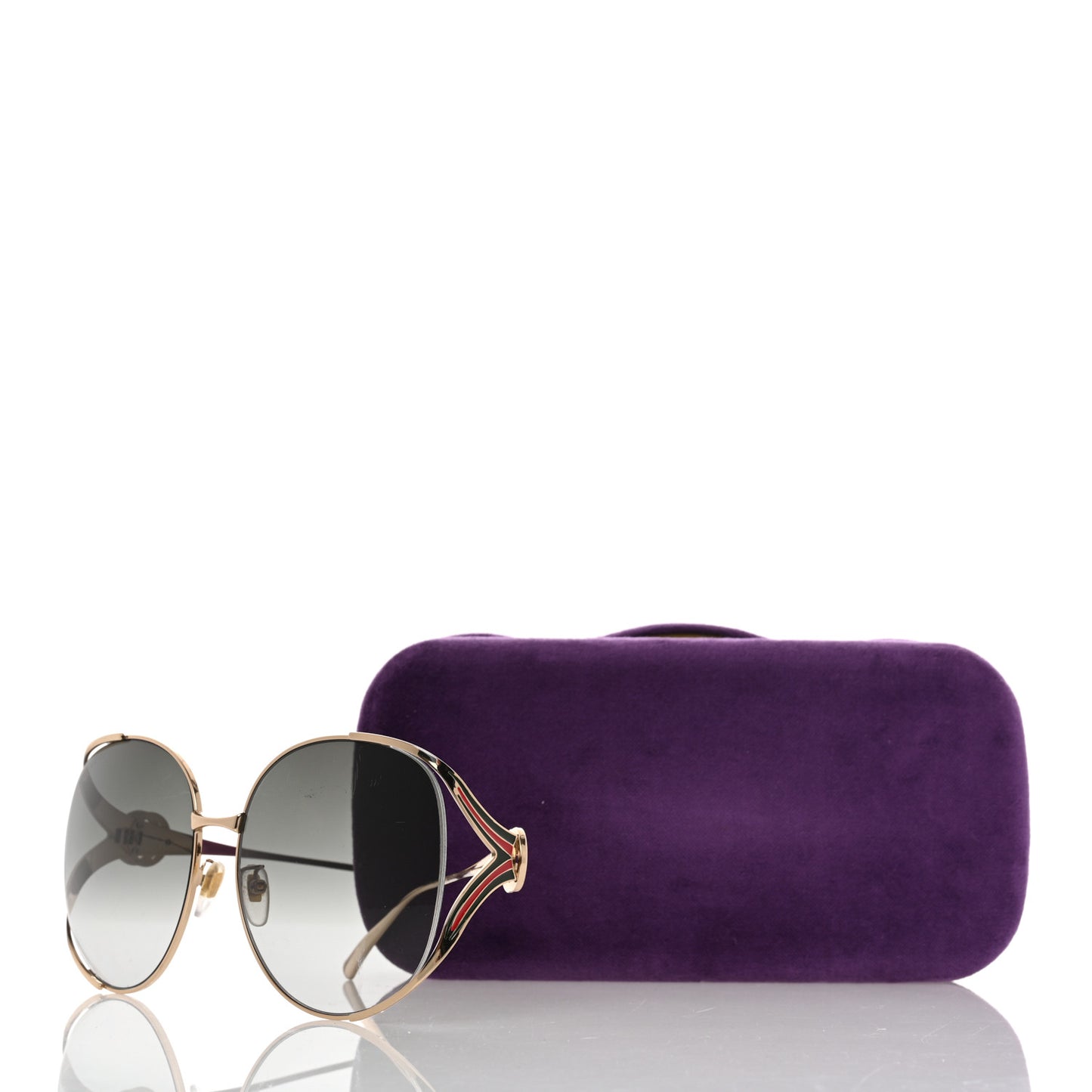 Metal Oversized Round Frame GG0225S Sunglasses Gold