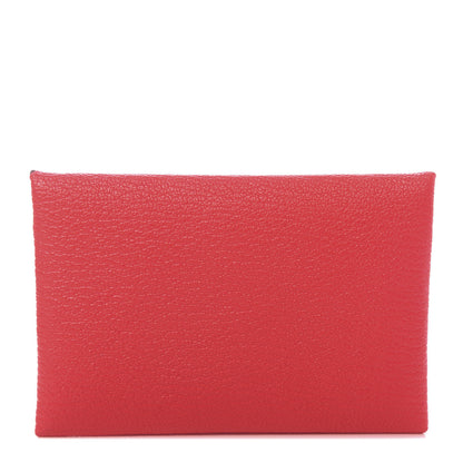 Hermes Chevre Mysore Verso Calvi Card Case Rose Texas Quebracho 1 of 8