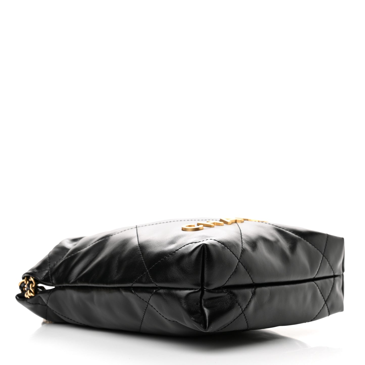 Shiny Calfskin Quilted Mini Chanel 22 Black
