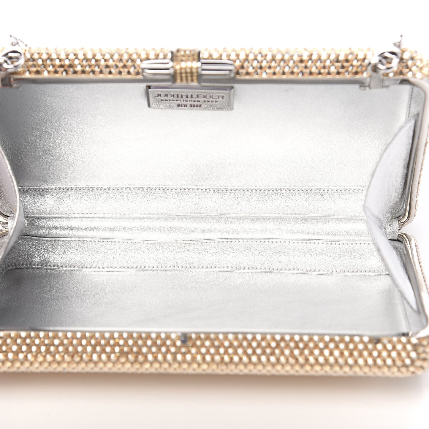 Swarovski Crystal Minaudiere Clutch Silver Gold