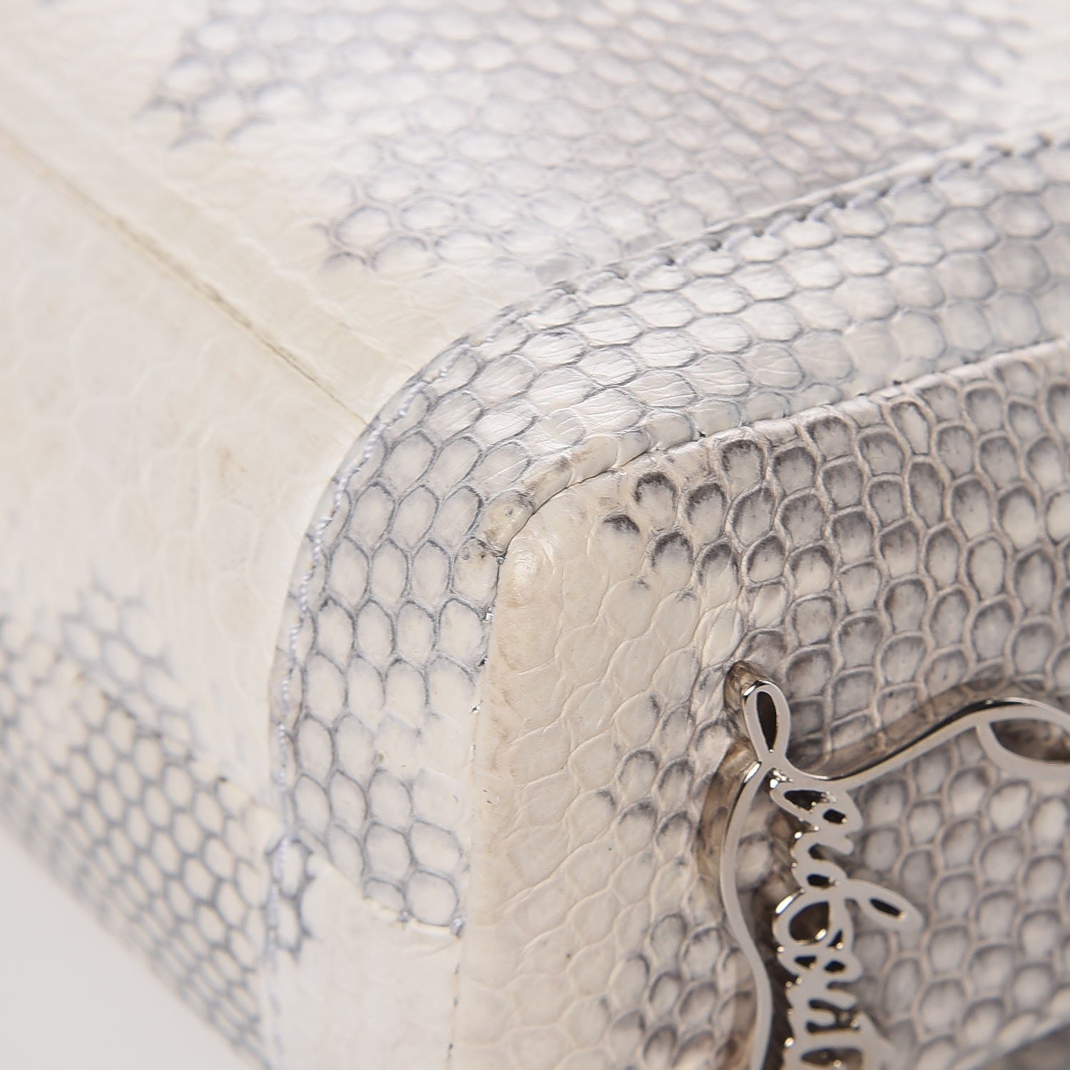 Christian Louboutin Watersnake Hardwick Small Sweet Charity Shoulder Bag Roccia 13 of 13