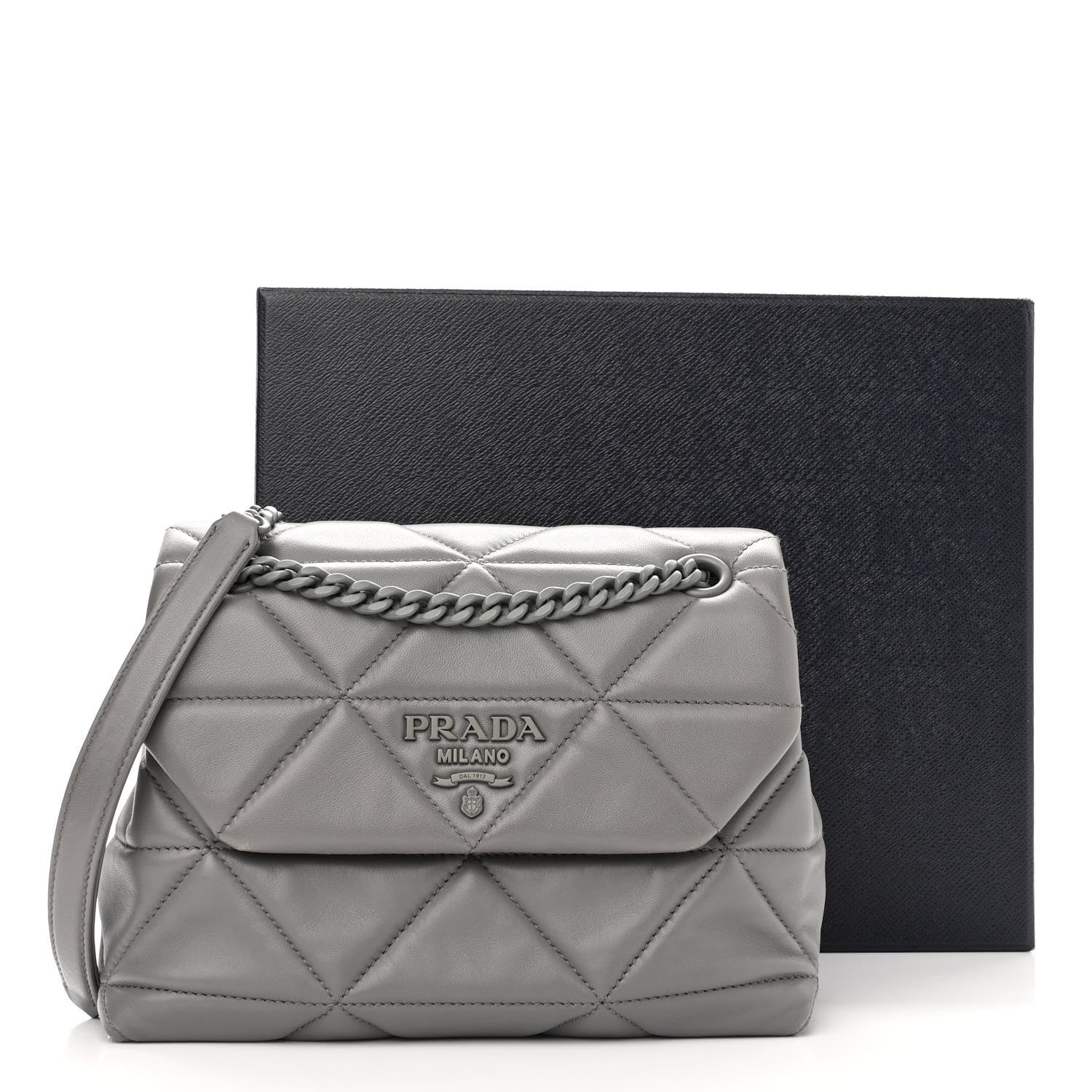 Prada Nappa Triangle Stitched Small Spectrum Bag Marmo 12 of 12