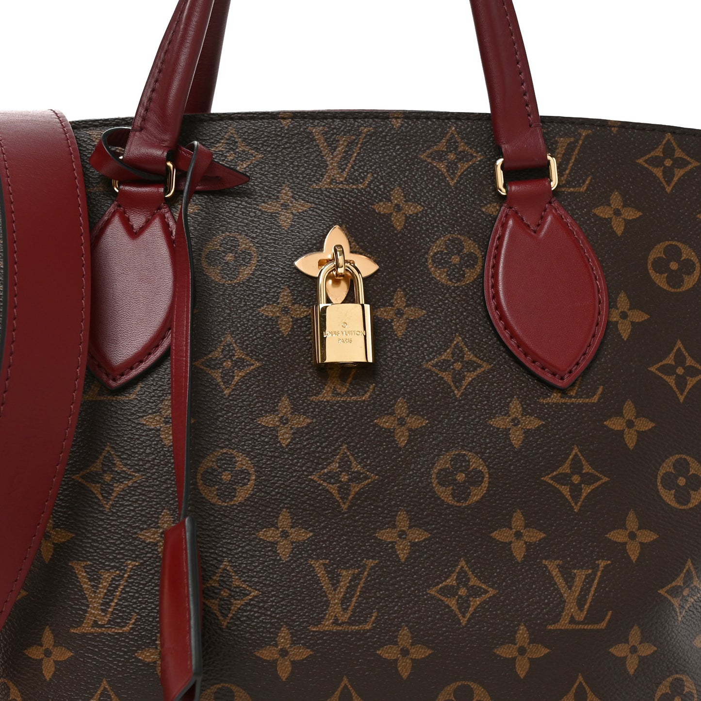 Monogram Flower Zipped Tote MM Bordeaux