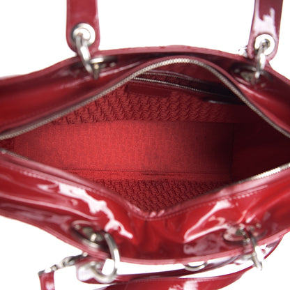 Christian Dior Patent Cannage Large Lady Dior Red 4 of 9