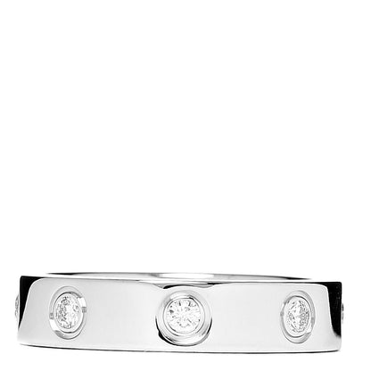 Cartier 18K White Gold 8 Diamond 4mm Wedding Band LOVE Ring 49 4.75 3 of 4