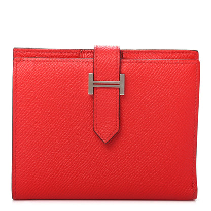 Hermes Epsom Bearn Compact Wallet Rouge De Coeur 1 of 8