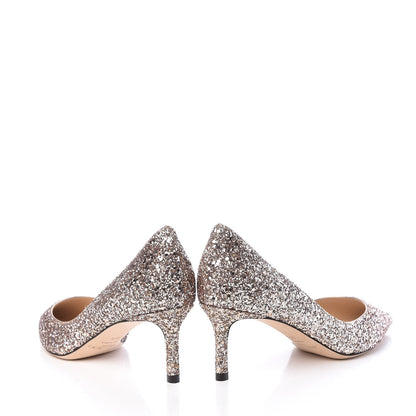 Jimmy Choo Glitter Pointy Toe Romy 60 Pumps 36.5 Ballet Pink 5 of 10