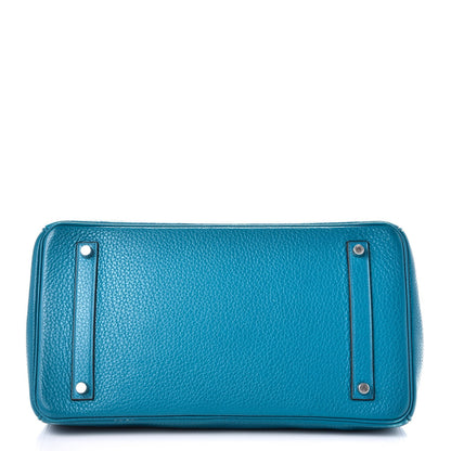 Hermes Taurillon Clemence Birkin 35 Bleu Izmir 6 of 42