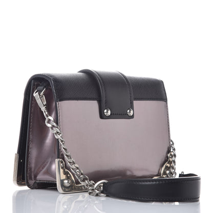 Prada Metallic Vitello Saffiano Cahier Bag Ferro Black 3 of 6