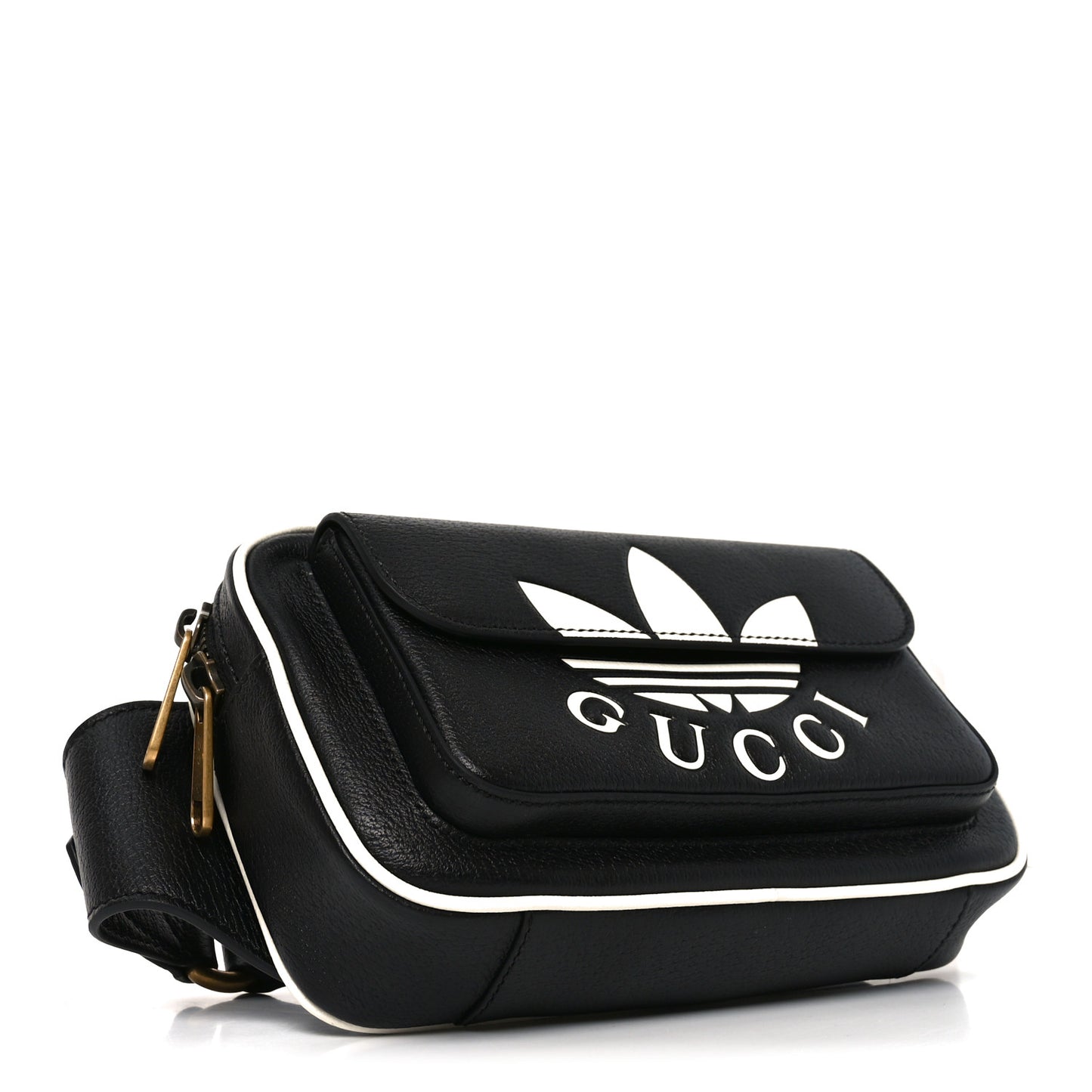 X ADIDAS Textured Dollar Calfskin Belt Bag Black