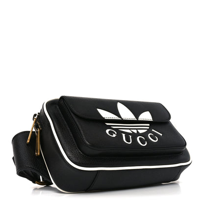 Gucci X ADIDAS Textured Dollar Calfskin Belt Bag Black 4 of 10