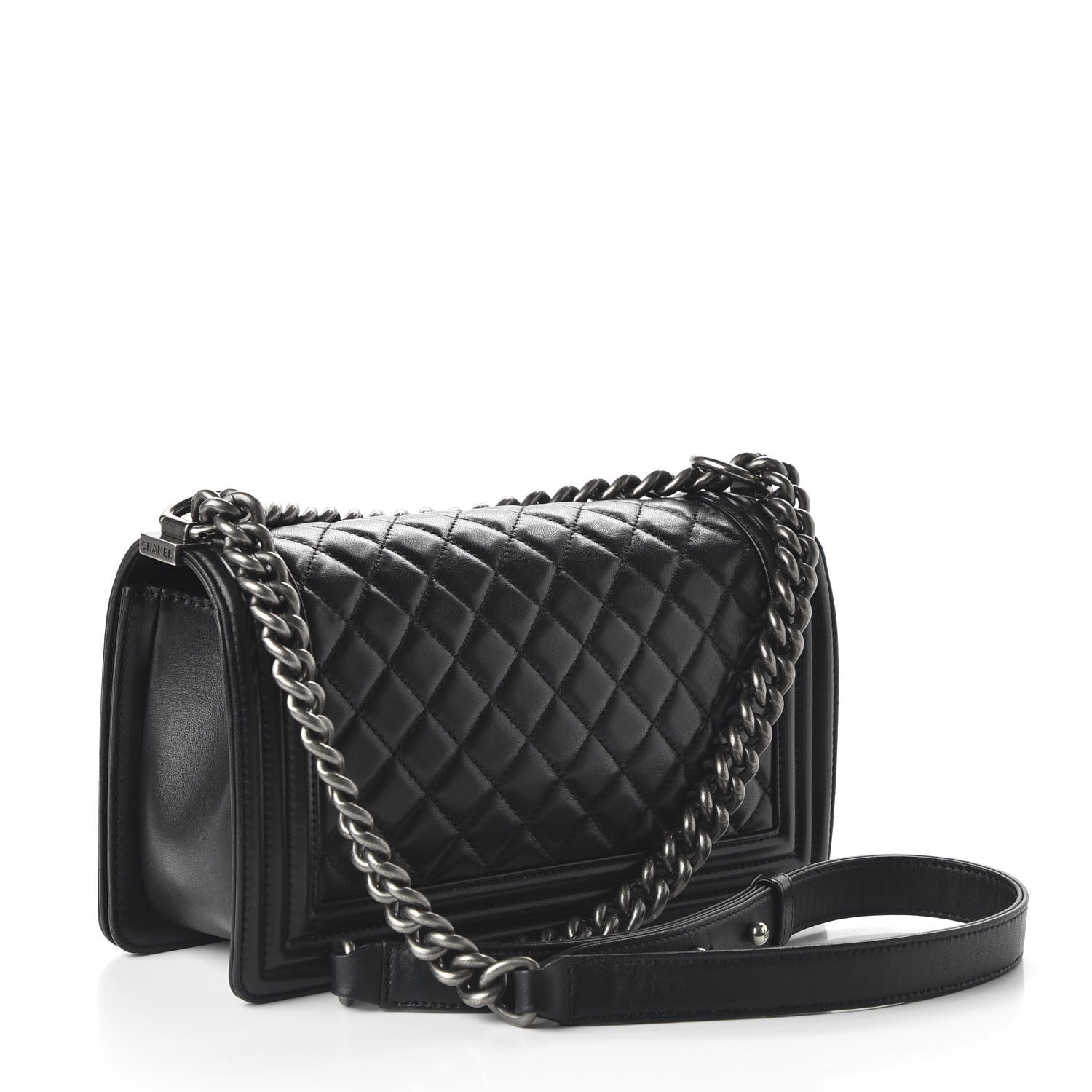 Chanel Lambskin Quilted Medium Boy Flap Black 3 of 12