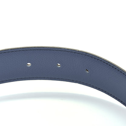 Hermes Epsom 32mm H Belt 85 Etoupe Bleu Mykonos Etoupe 5 of 9