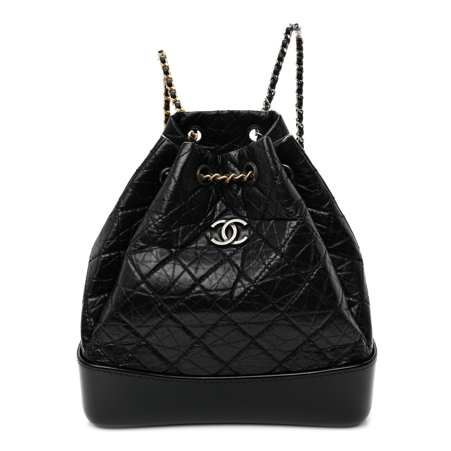 Chanel Aged Calfskin Quilted Small Gabrielle Backpack Black 1 of 11