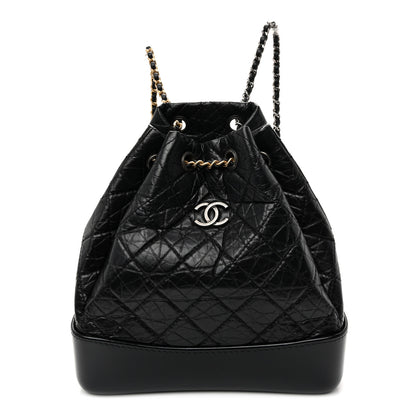Chanel Aged Calfskin Quilted Small Gabrielle Backpack Black 1 of 11