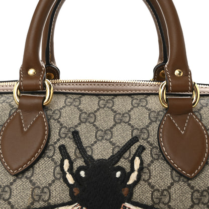 Gucci GG Supreme Monogram Bee Embroidered Medium Boston Beige Tuscany 8 of 10