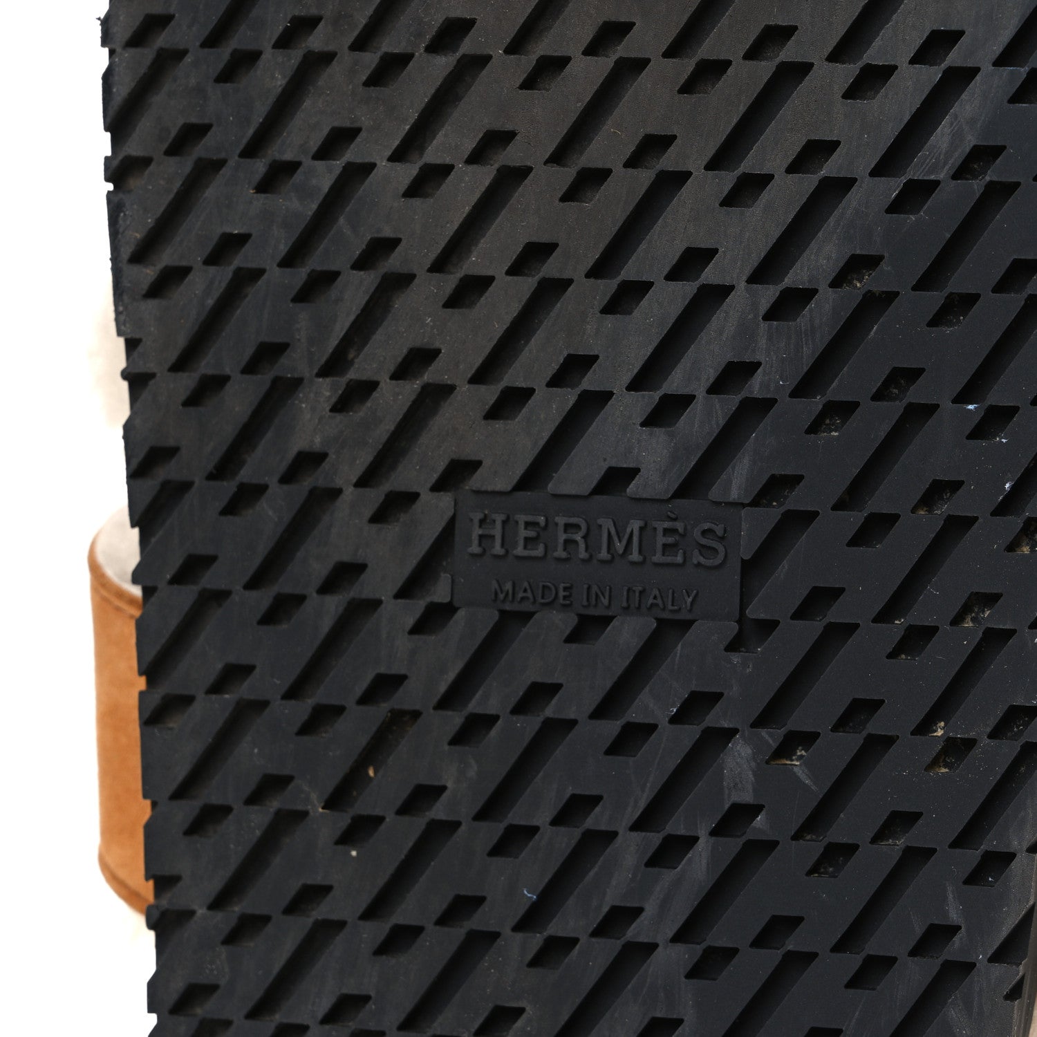 Hermes Suede Goatskin Woolskin Womens Chypre Sandals 39.5 Brun Fume Ecru 8 of 10