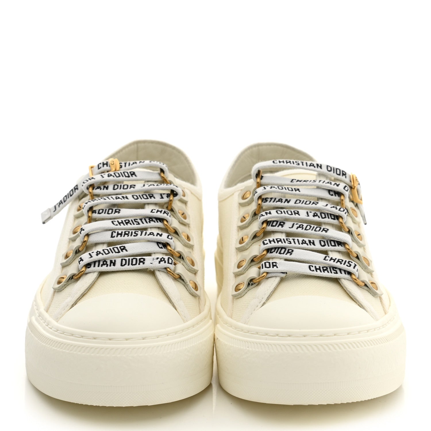 Christian Dior Canvas Dot Walk'N'Dior Low Top Sneakers 36.5 Milk 2 of 8