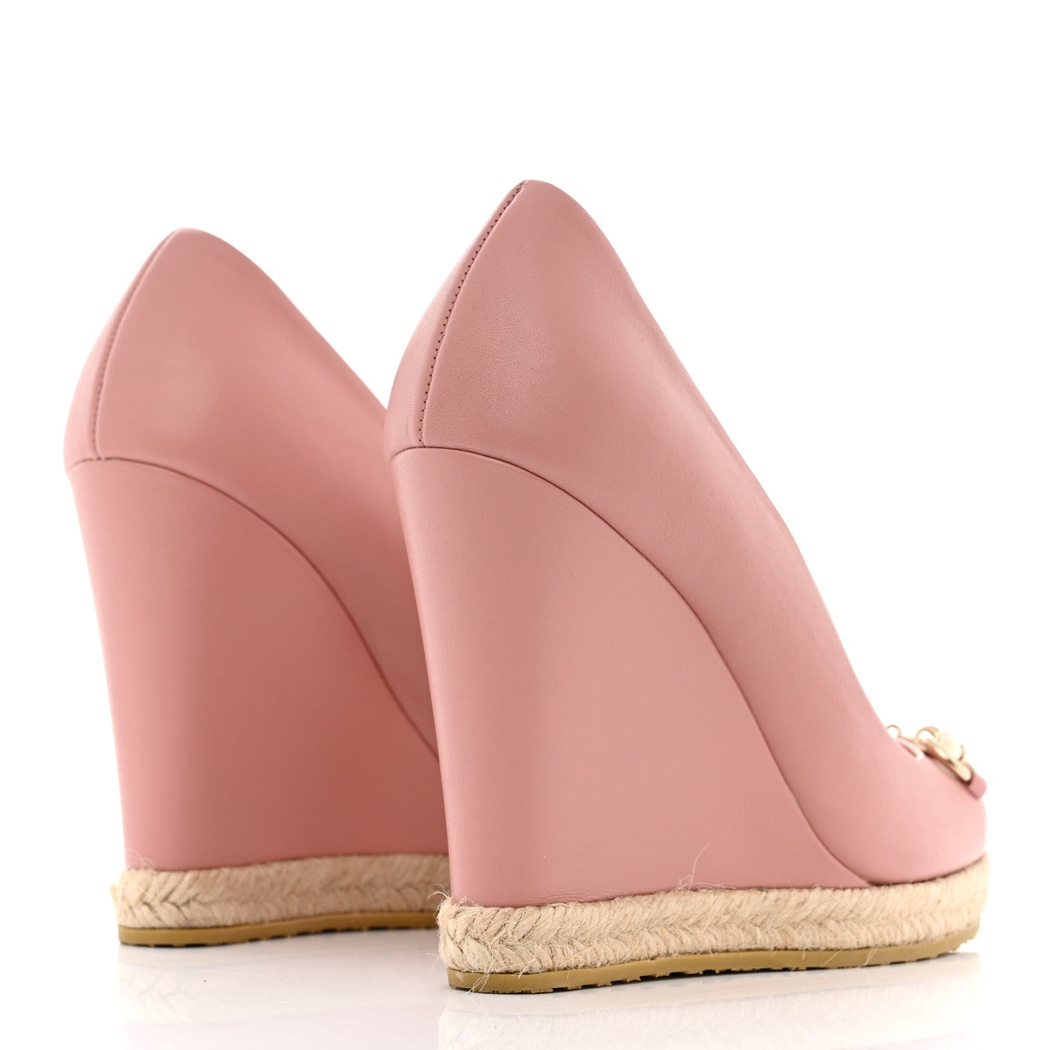 Gucci Miro Soft Calfskin Horsebit Wedges 36.5 Soft Pink 4 of 9