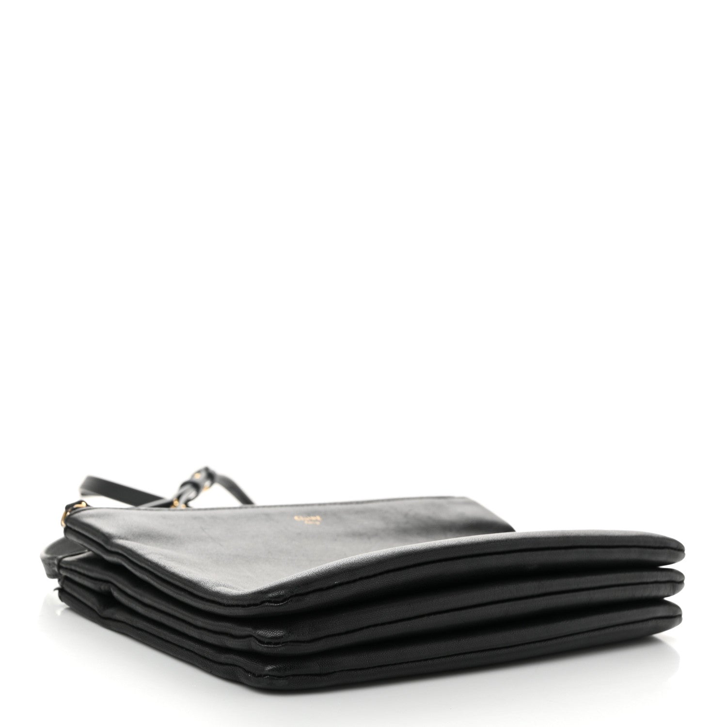 Celine Lambskin Small Trio Crossbody Bag Black 4 of 13