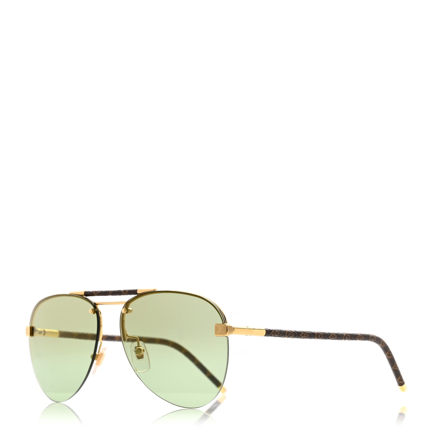 Metal Monogram Clockwise Sunglasses Green