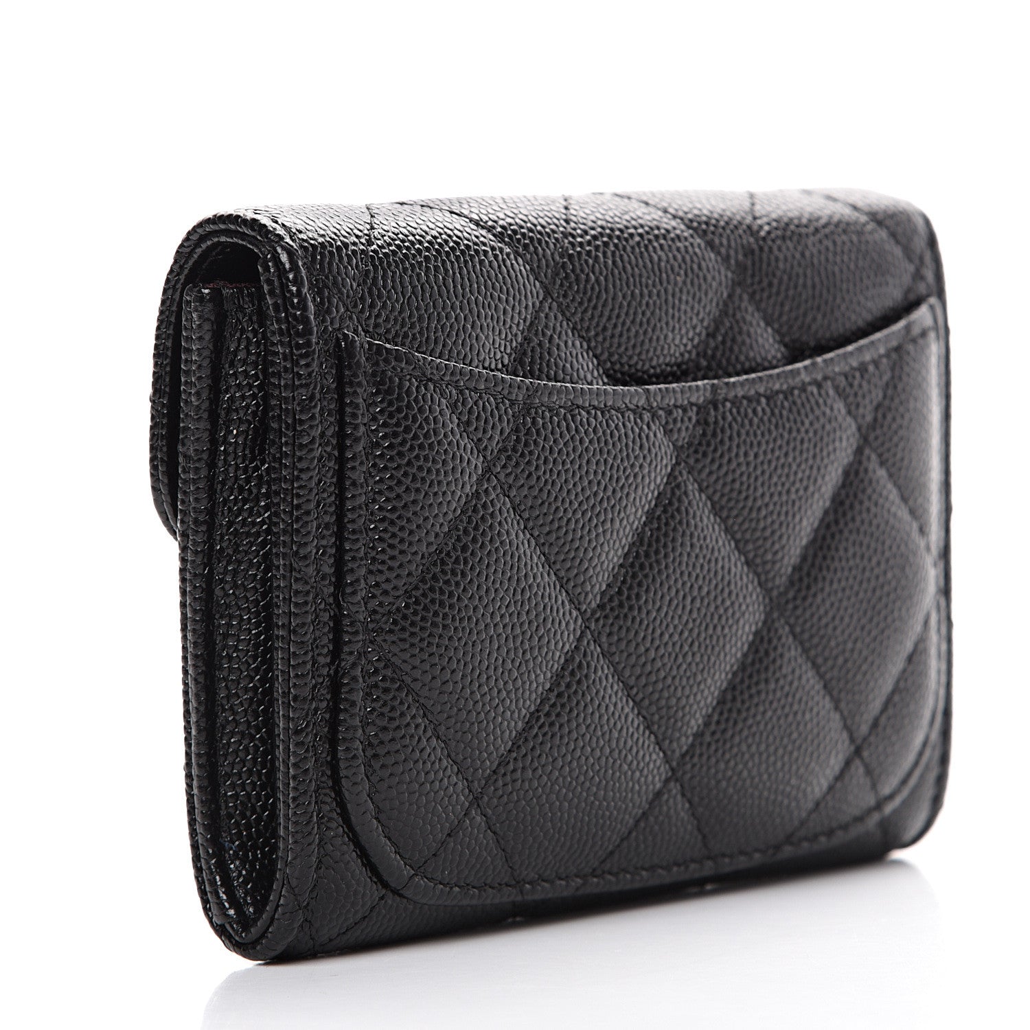 Chanel Caviar Quilted Flap Card Holder Wallet Black 2 of 8