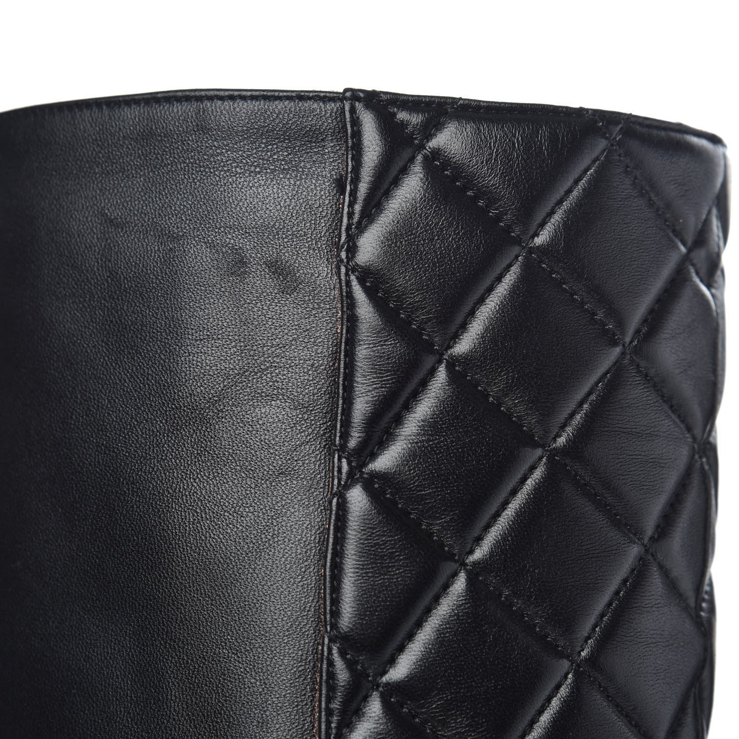 Chanel Lambskin Quilted Reissue Knee High Tall Boots 38.5 Black 8 of 8