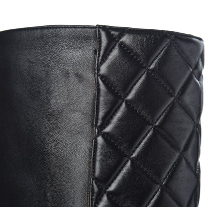 Chanel Lambskin Quilted Reissue Knee High Tall Boots 38.5 Black 8 of 8