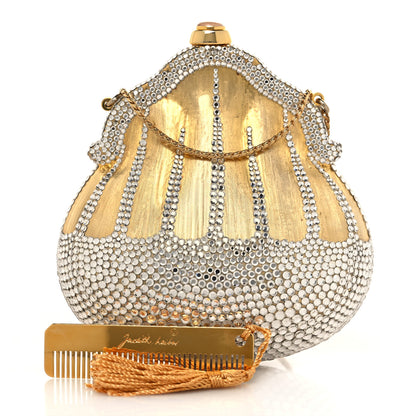 Judith Leiber Swarovski Crystal Chatelaine Minaudiere Gold 1 of 14