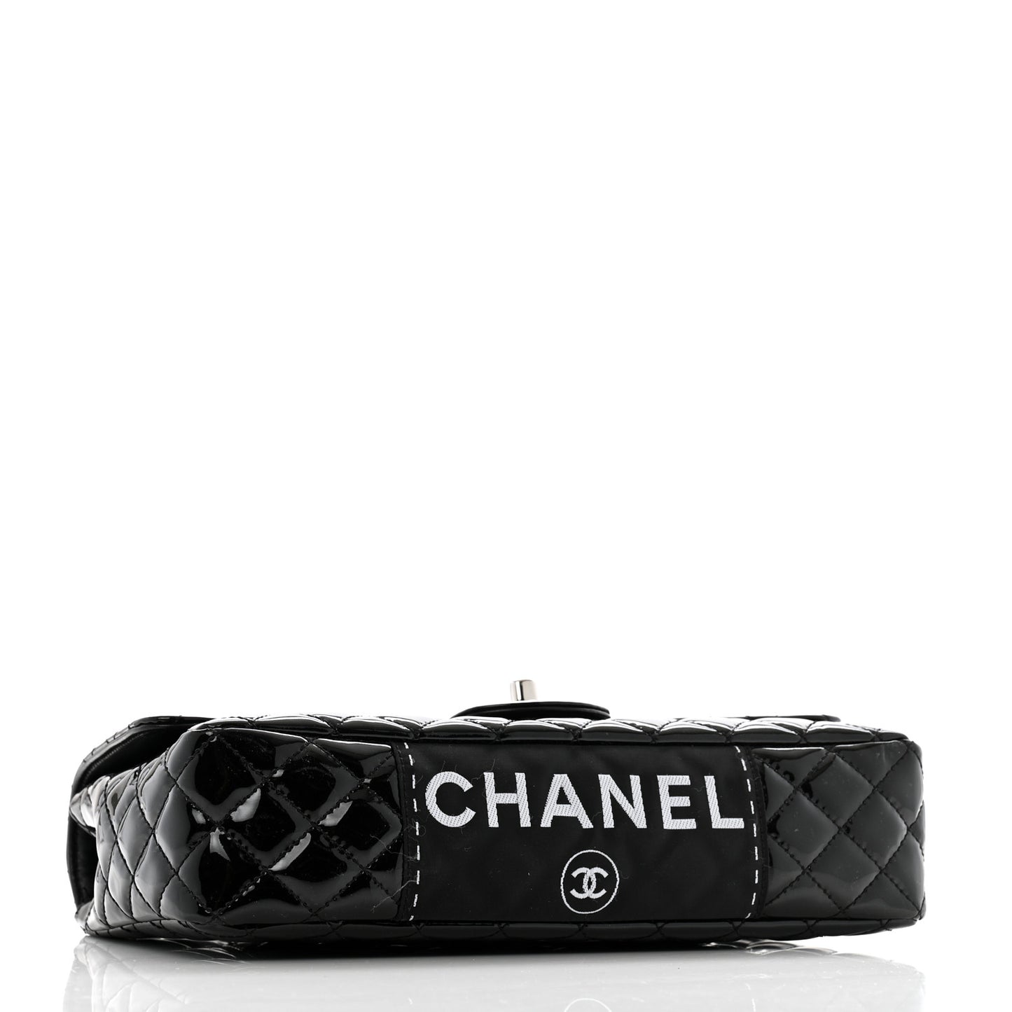 Patent Quilted Secret Label Medium Flap Black