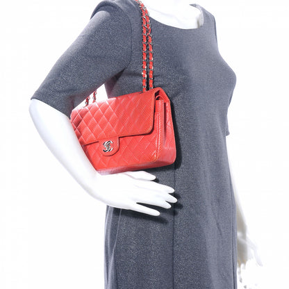 Chanel Lambskin Perforated Double Flap Medium Red 2 of 9