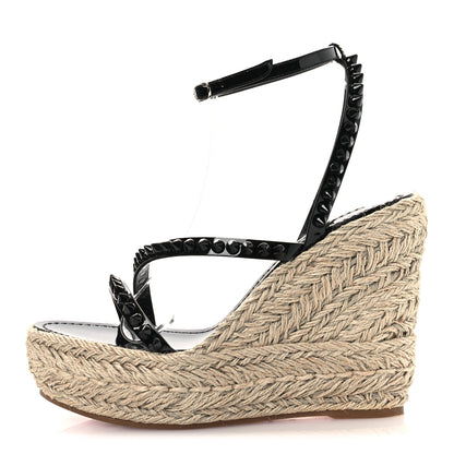 Christian Louboutin Patent Mafaldina 120 Wedge Sandals 40 Black 1 of 11