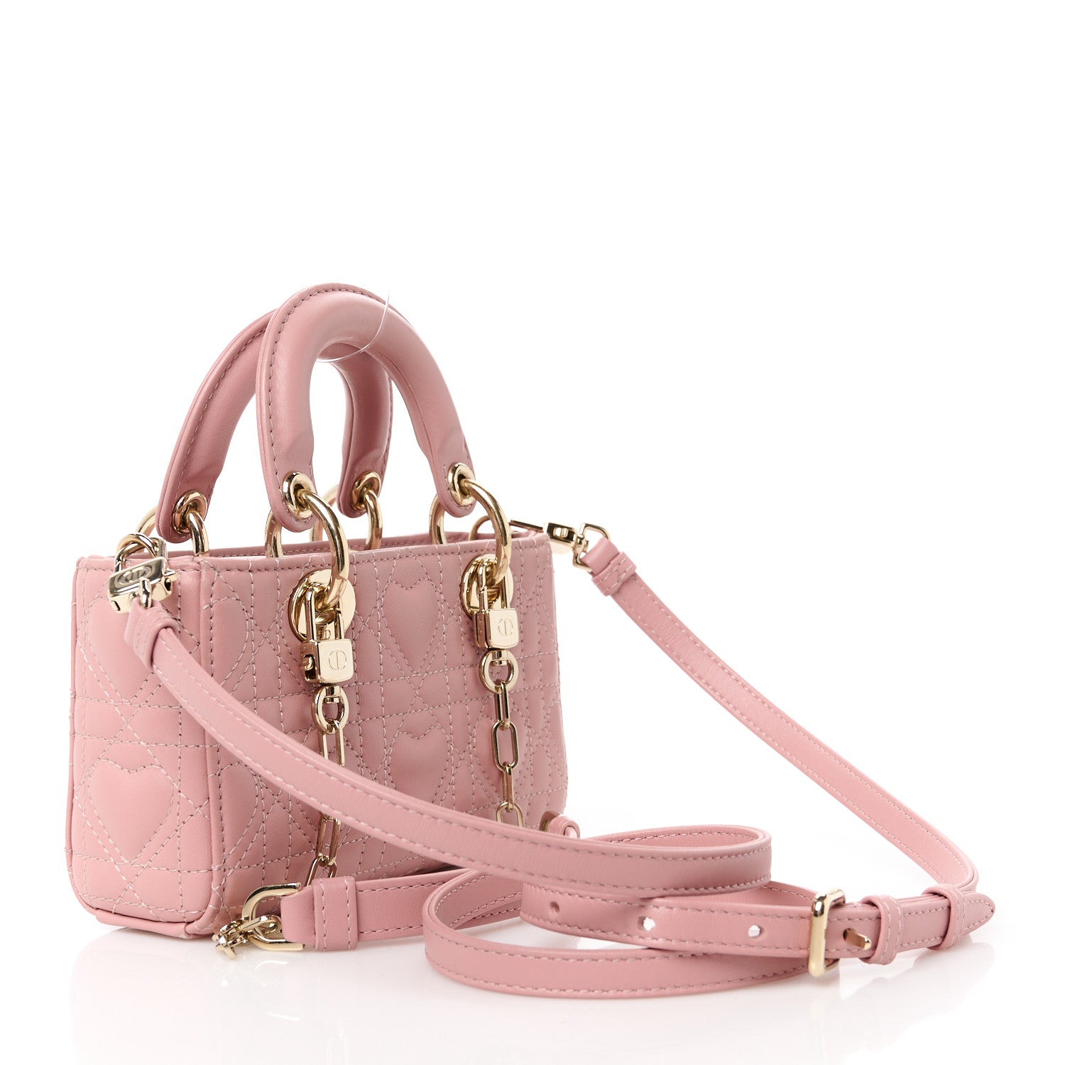 Christian Dior Lambskin Cannage Dioramour Micro Lady D-Joy Rose De Vents 3 of 11