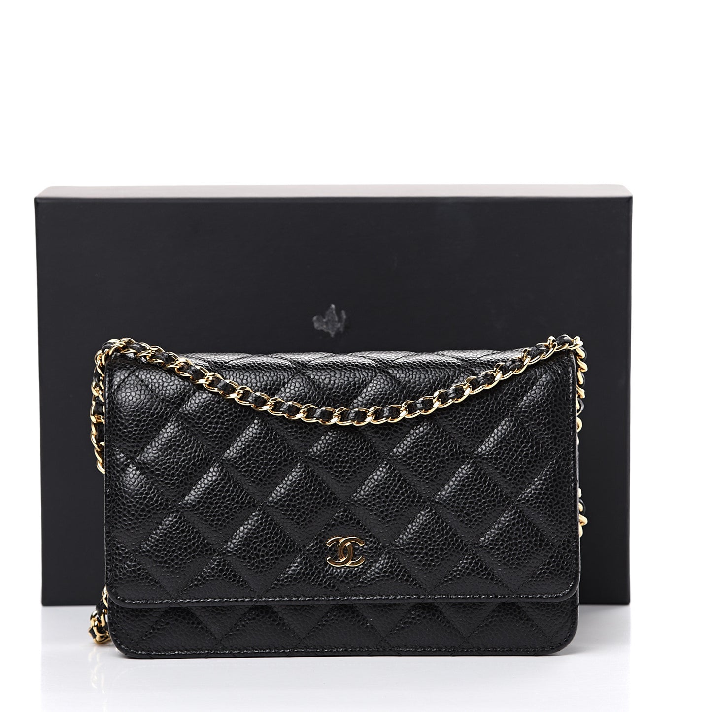 Caviar Quilted Wallet On Chain WOC Black