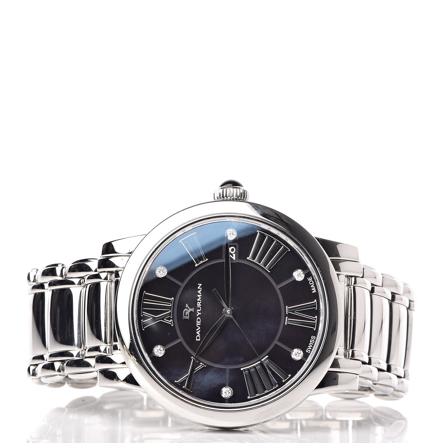 David Yurman Stainless Steel Diamond Black Mother of Pearl 38mm Classic Quartz Watch 3 of 7