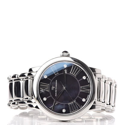 David Yurman Stainless Steel Diamond Black Mother of Pearl 38mm Classic Quartz Watch 3 of 7