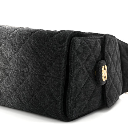Chanel Washed Denim Quilted Small Chanel 25 Handbag Black 10 of 10