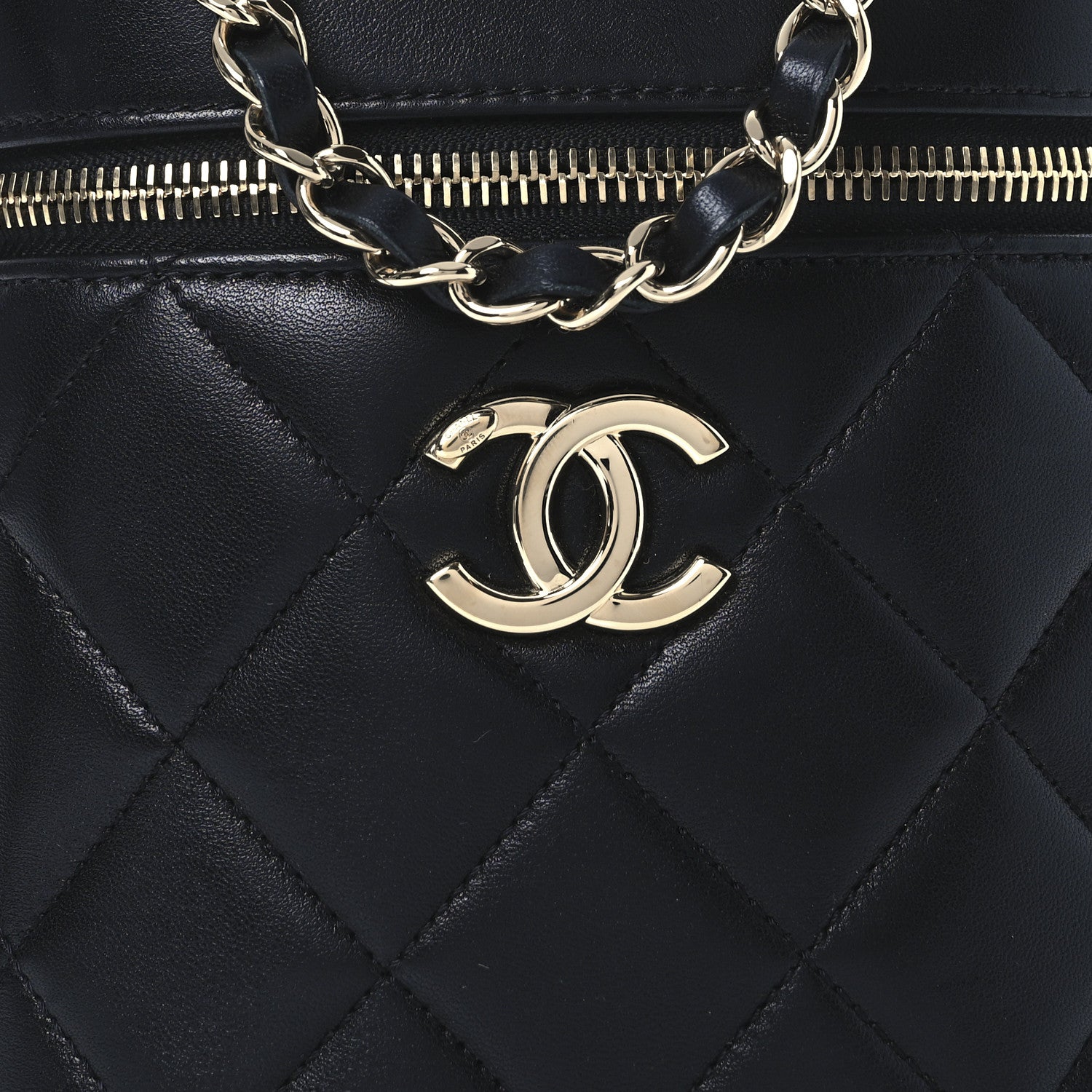 Chanel Lambskin Quilted Trendy Vanity Case Black 8 of 12