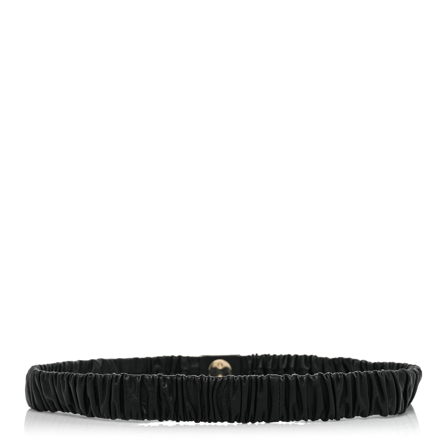 Lambskin Ruched CC Belt 85 34 Black
