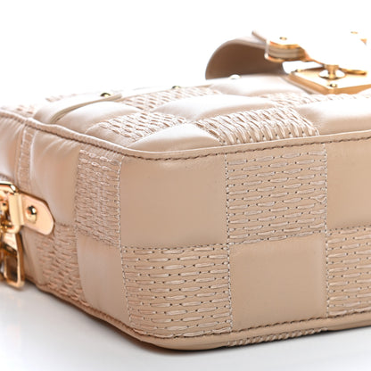 Louis Vuitton Lambskin Damier Quilt Troca MM Cashmere Beige 7 of 8