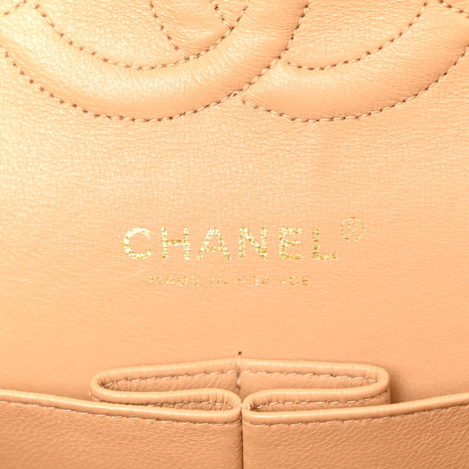 Chanel Lambskin Quilted Medium Double Flap Beige 6 of 10