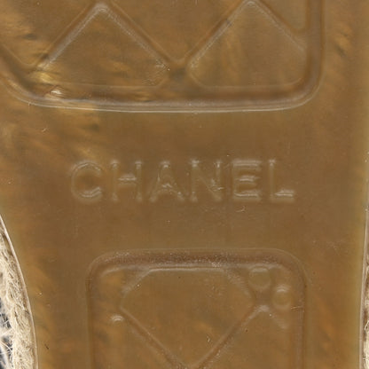 Chanel Printed Canvas Grosgrain 31 Rue Cambon Espadrilles 38 Black White 7 of 10