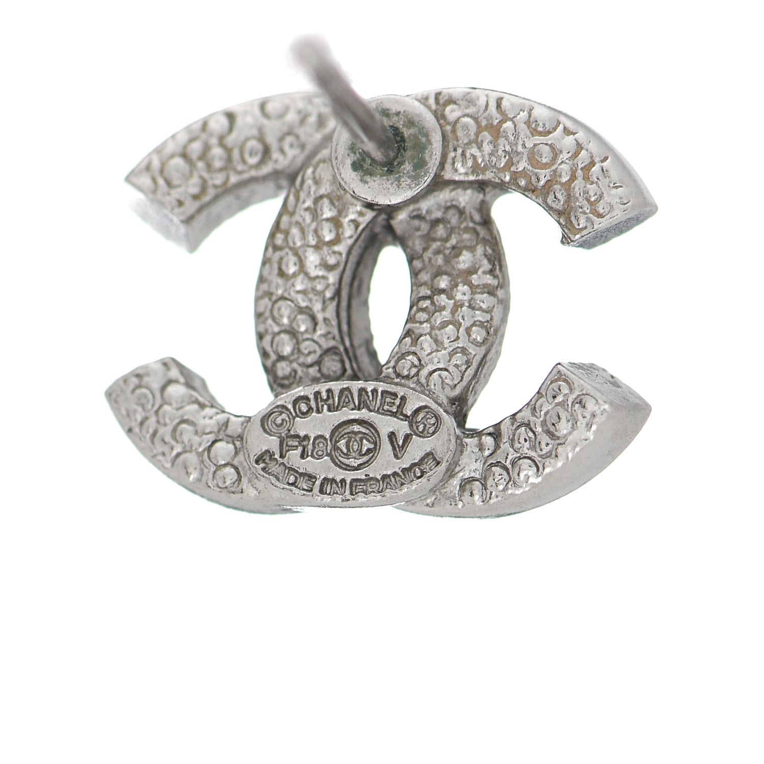 Chanel Crystal CC Earrings Silver 4 of 5