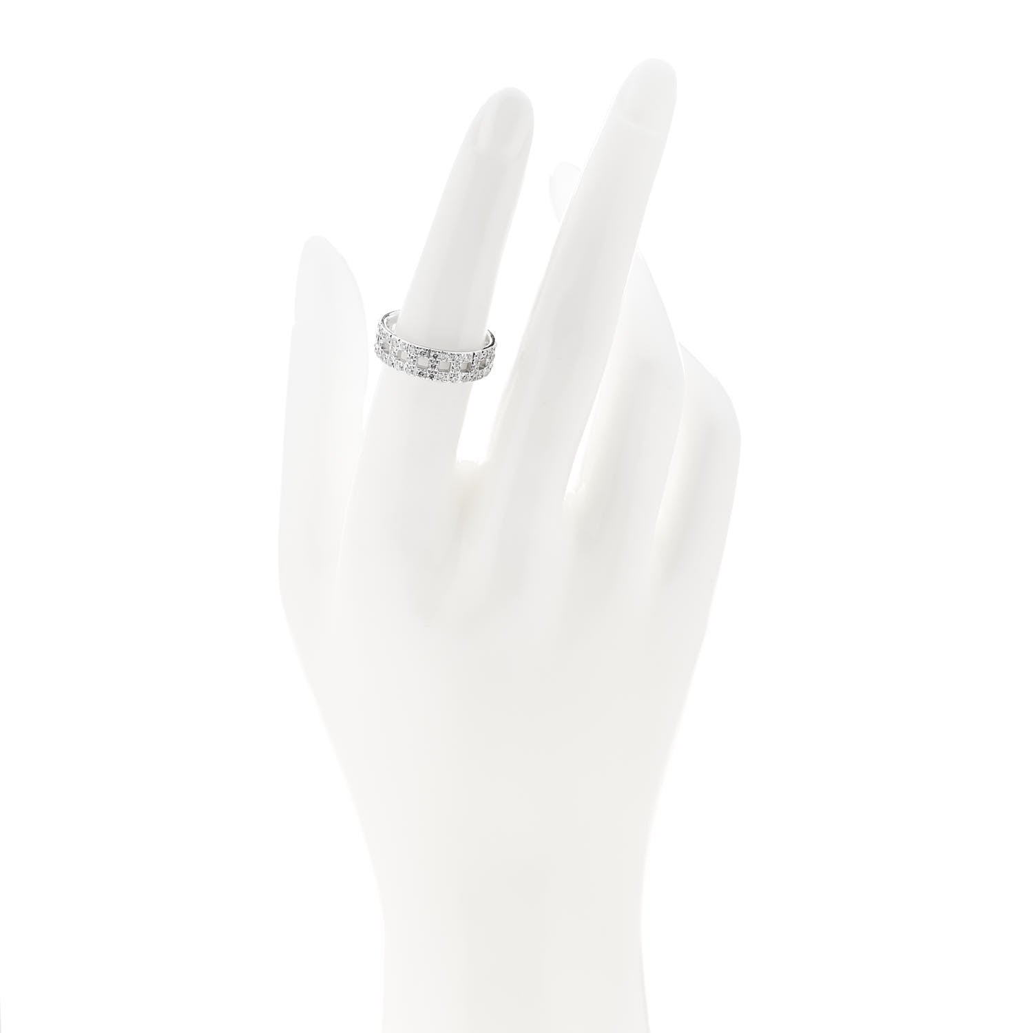 Tiffany 18K White Gold Diamond T True Wide Ring 53 6.25 2 of 5