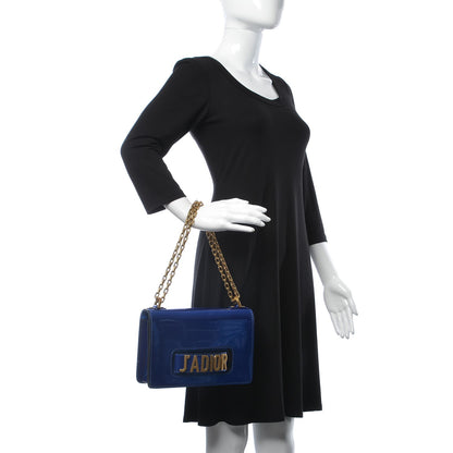 Christian Dior Metallic Calfskin J'Adior Chain Flap Bag Blue 3 of 7