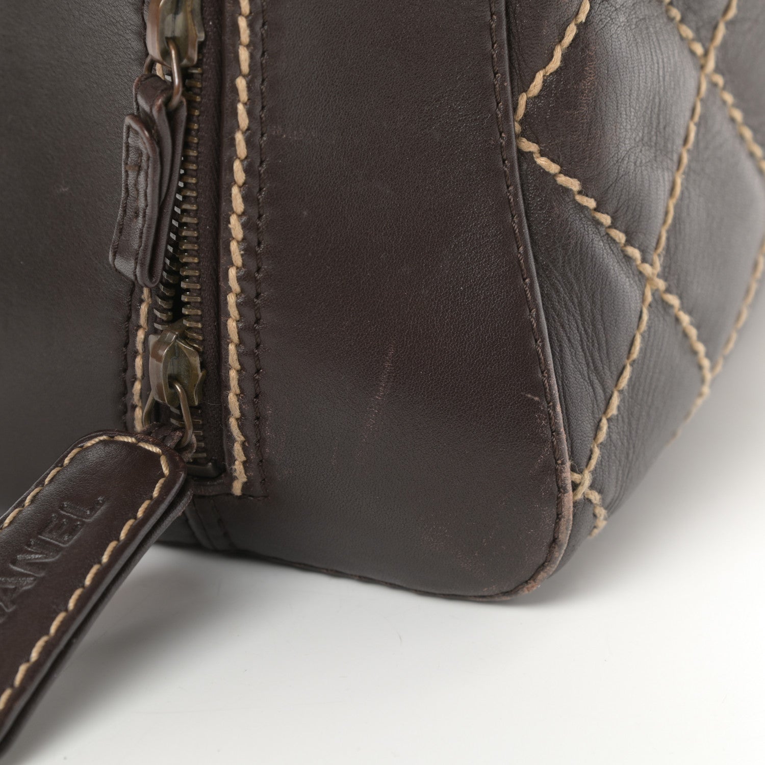 Chanel Calfskin Wild Stitch Top Handle Bag Brown 14 of 17