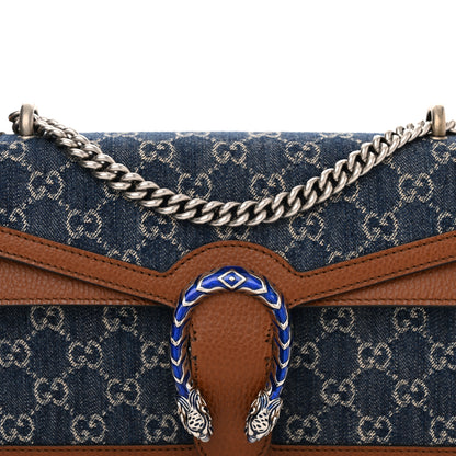 Gucci New Denim GG Monogram Dollar Calfskin Enamel Small Dionysus Shoulder Bag Blue Tea Cuir Epilog Electric Blue 8 of 12