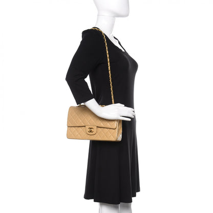 Chanel Lambskin Quilted Medium Double Flap Beige 2 of 12