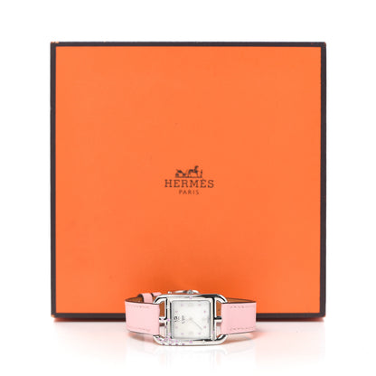 Hermes Stainless Steel Swift Diamond Pink Sapphire Mother of Pearl 23mm Cape Cod Quartz Watch Rose Sakura 5 of 5